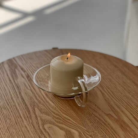 candle-03107　Ring Handle Glass Candle Holder