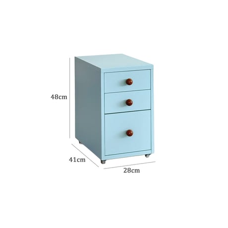 chest-03004　Blue × Brown Steel Chest with Casters 3 Tiers