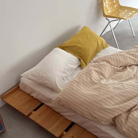 beddingsets-03118　Orange & Beige Stripe Washed Cotton Duvet Cover Set