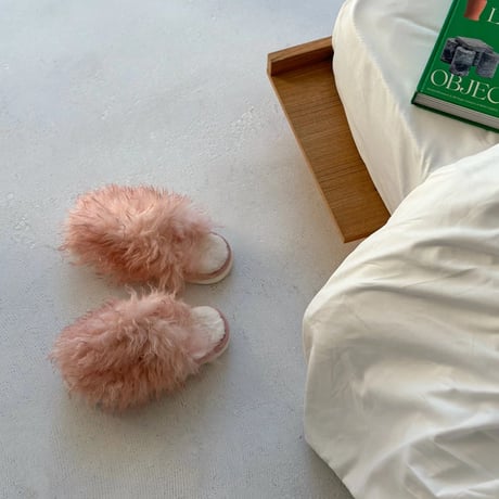 slipper-03005　Tibetan Lamb Eco Fur Room Shoes Slippers