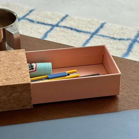 stationery-03051　Cork Cover Slide Type Accessory Storage Box