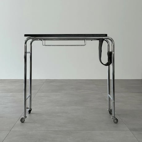 table-03192　Black Side Pocket Desk with Casters