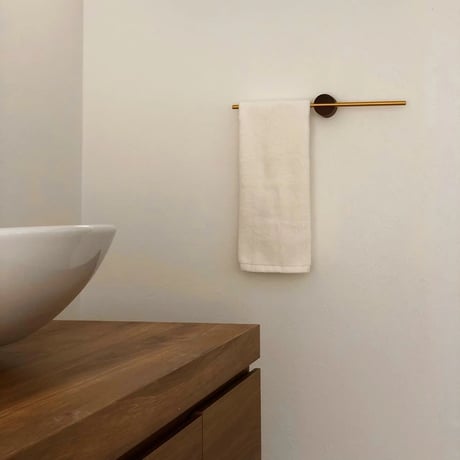 wall-03064　Gold x Wood Pattern Towel Hanger Wall Hanger Bar