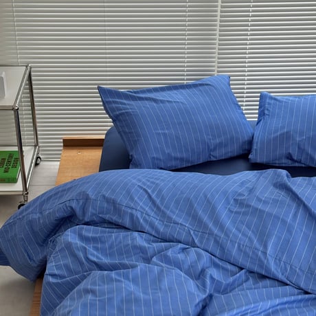 beddingsets-03095　Blue Pin Stripe Bedding Sets