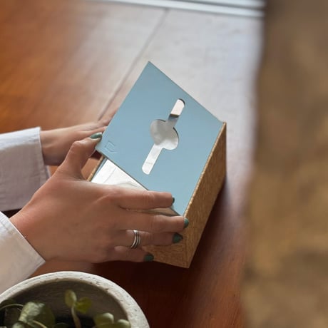 tissuebox-03090　Compact Size Cork Tissue Case