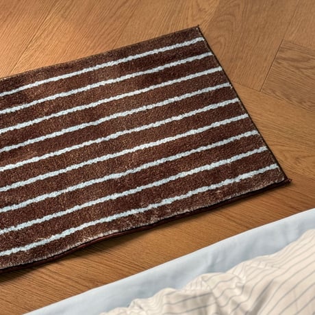 rug-03096　Brown × Blue Chalk Stripe Rug 40×120cm / 60×160cm