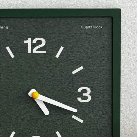 clock-03113　Brown / Green Color Panel Square Wall Clock Silent