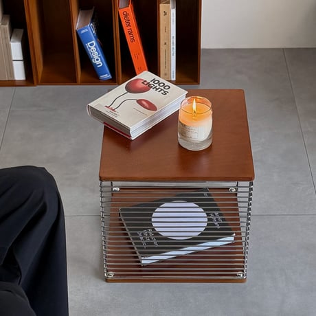 table-03224　Plywood×Wire Side Table