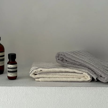 towel-03027　Pencil Stripe Pile Woven Face Towel