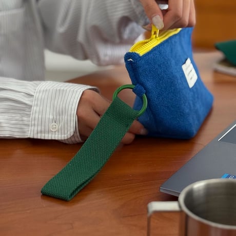 pouch-03004　Pile Fabric Pouch with Hand Strap