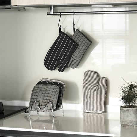 kitchen-03043　Cotton Oven Mitts and Pot Holders/Stripes,Graph Check