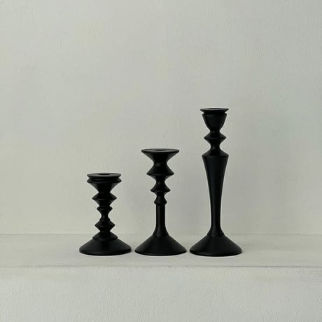 candle-03112　Wood Candle Stand Black 3 Types