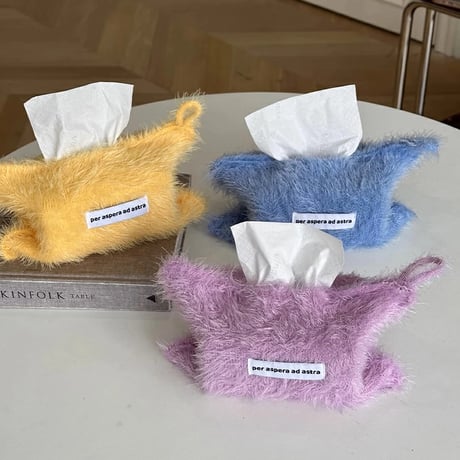 tissuebox-03069　Shaggy Knit Tissue Case