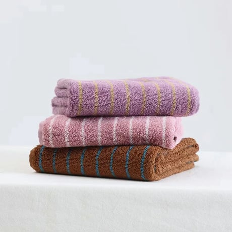 towel-03026　PK Color Pencil Stripe Bath/Face Towel