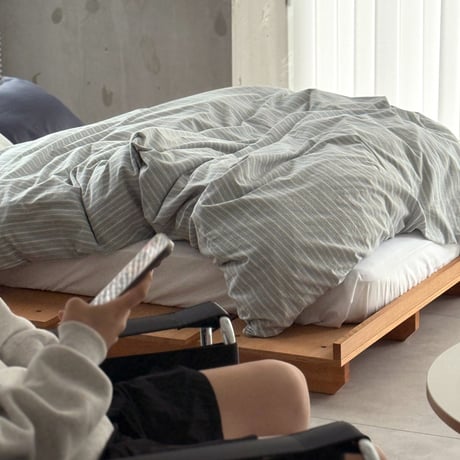 beddingsets-03119　Gray & White Stripe Washed Cotton Duvet Cover Set