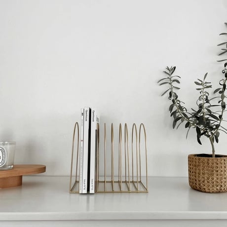 magazinerack-03010　Arch Iron Bookstand Magazine Rack Gold