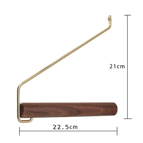 wallrack-03021　BrassxWood Hanger Rack Storage Wall-Mounted