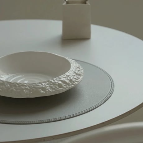 tablecloth-03070　Vegan Leather Round Placemat 38cm/Set of 2