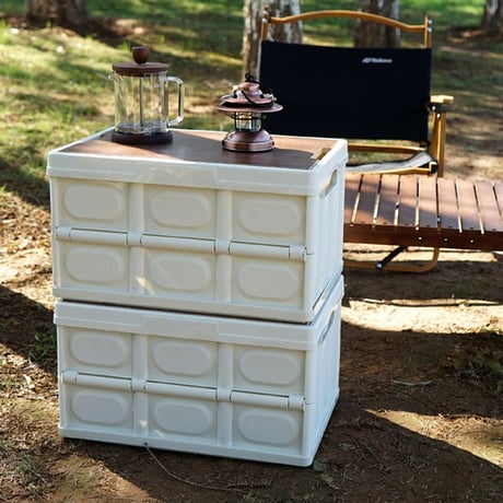 box-03007　Folding Container Box Woodgrain Tabletop