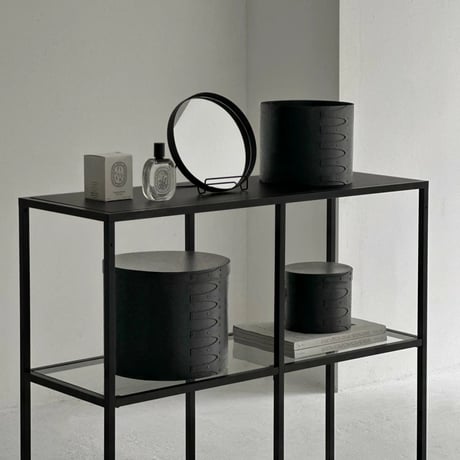 box-03051　Round Shaker Boxes Black/Set of 3