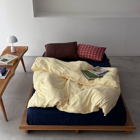 beddingsets-03160　Madras Check×Brown×Yellow×Navy Duvet Cover Set