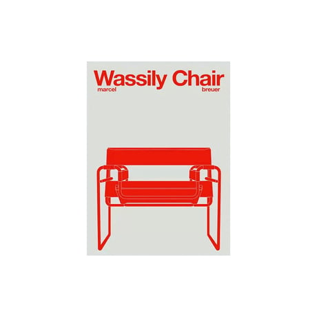 poster-03164　Wassily Chair Art Poster Red 70×50cm