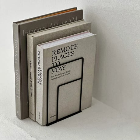 bookend-03019　Square Line Iron Book Stand Two Pieces