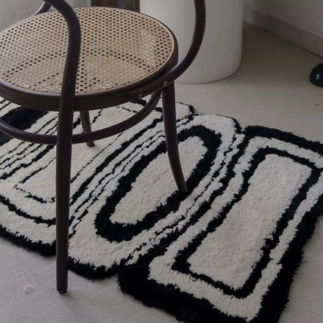 rug-03063　Geometric Monotone Rug 80×110