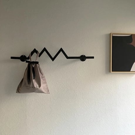 wall-03007　Iron Bar Hanger Black Wall Decoration