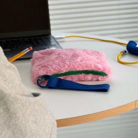 pouch-03001　Eco Fur Pouch Pen Case with Strap