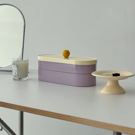 box-03058　Purple And Cream Bicolor  Storage Box