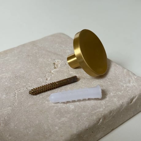 wall-03028　Satin Finish Brass Round Wall Hook A 3.3cm