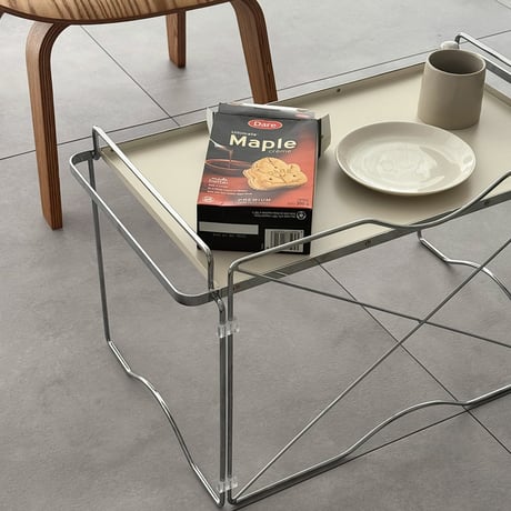 table-03229　Silver Frame Handle Tray Coffee Table