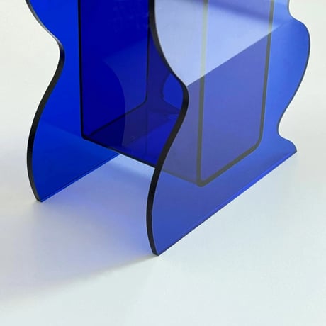 flowervase-03290　Wave Design Acrylic Color Flower Vase Blue