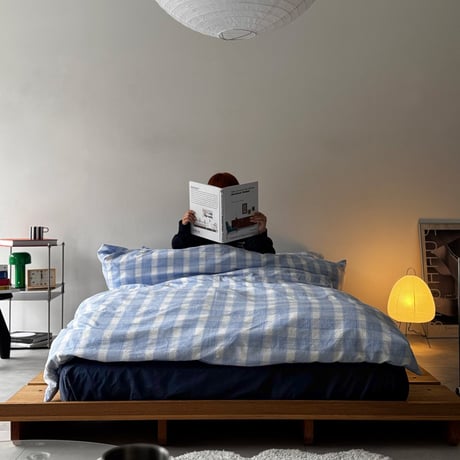 beddingsets-03156　Light Blue × Navy Gingham Check Duvet Cover Set