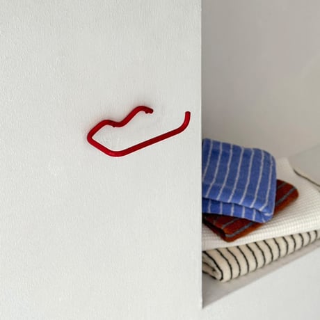 wall-03108　Wave Towelhangar Toiletpaper Holder Red