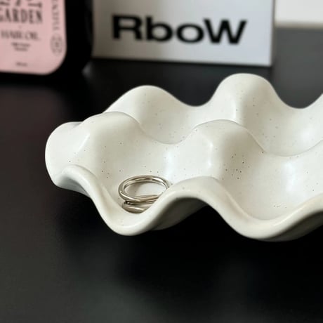 plate-03109　Ceramic Wave Design Accessory Tray