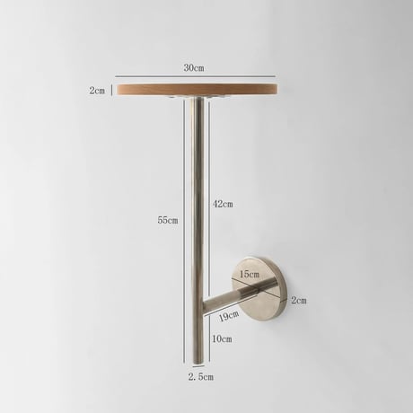 table-03184　L-Shaped Wall Mounted Stainless Steel Stand Mini Table