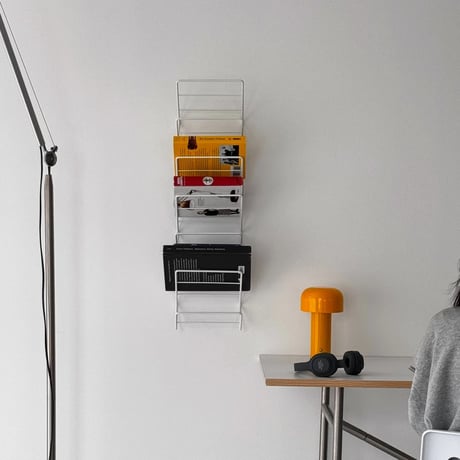 magazinerack-03041　2 Way Wire Magazine Shelf White