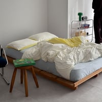 beddingsets-03155　Yellow Pencil Stripe Reversible Duvet Cover Set 【Selectable Color Sheets】