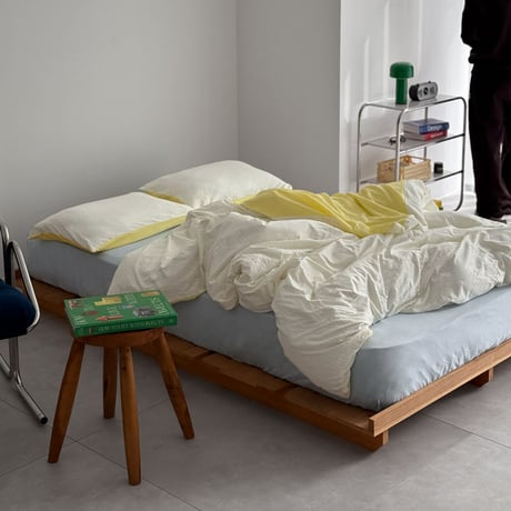 beddingsets-03155　Yellow Pencil Stripe Reversible Duvet Cover Set 【Selectable Color Sheets】