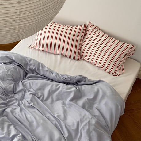 beddingsets-03161　Red Stripe×Light Blue×White Bedding Sets