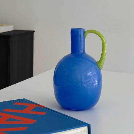 flowervase-03307　Bicolor Glass Flower Vase With Handle