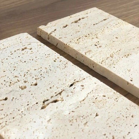 plate-03053　Natural Marble Travertine Stone Plate Tray 20x10