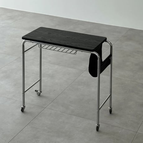 table-03192　Black Side Pocket Desk with Casters