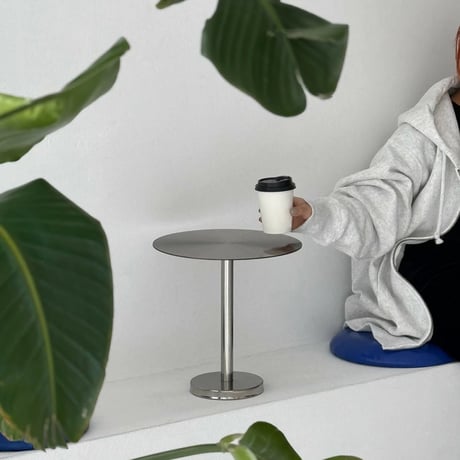 table-03183　Stainless Steel Round Mini Table