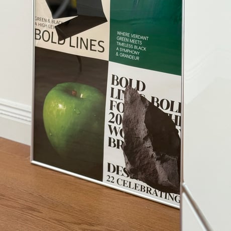 poster-03140　green graphic Silver Frame 70×50