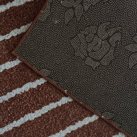 rug-03096　Brown × Blue Chalk Stripe Rug 40×120cm / 60×160cm