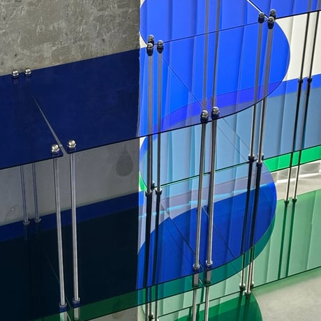 rack-03093　Color Acrylic Corner Fan-shaped Module Shelf