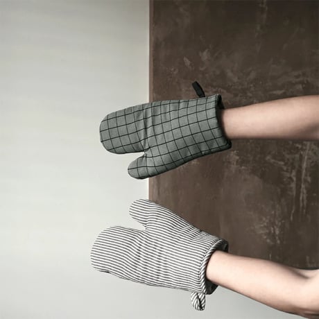 kitchen-03043　Cotton Oven Mitts and Pot Holders/Stripes,Graph Check